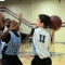 land--Two young boys playing basketball in an Upward Sports League.